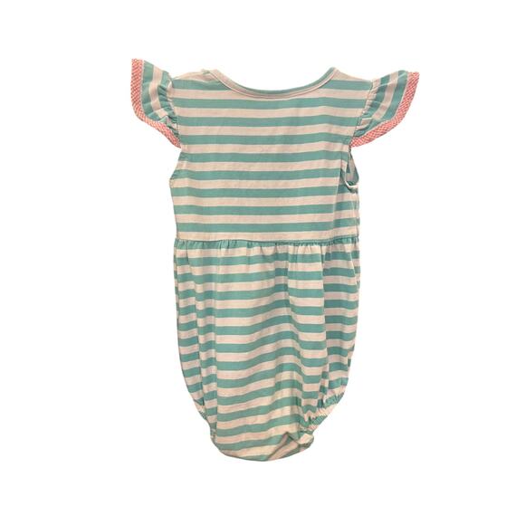 Classic Whimsy 24M Flamingo Striped Bubble Romper - Picture 2 of 5
